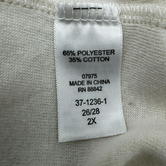 Woman Within 2X 26/28 SOFT Ivory Cream Fleece Tunic Sweater Sweatshirt Pullover - Picture 7 of 8